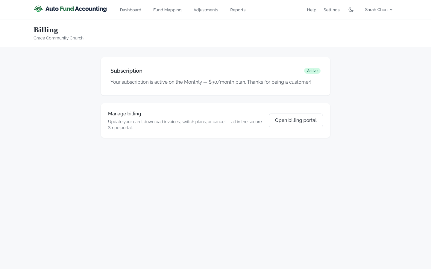 Managing your subscription